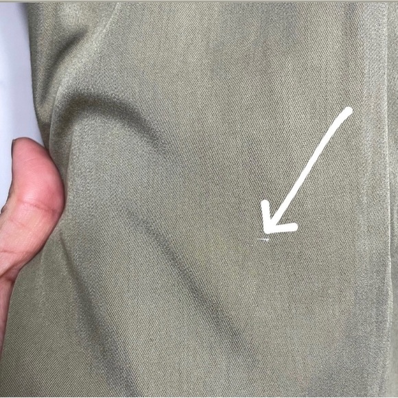 PAIGE Olive Green Utility Belted Mini Shirt Dress Cotton Twill Long Sleeve S - Picture 11 of 13